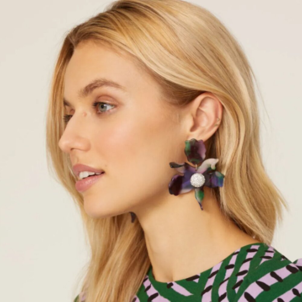 Lele Sadoughi Crystal Lily Earrings - Picture 2 of 14